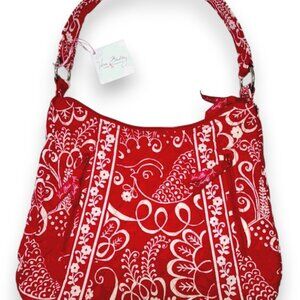 NEW Vera Bradley Lisa B Twirly Birds Pink Purse Hobo Shoulder Cancer Retired HTF